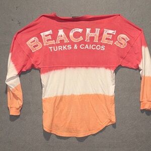 Beaches Turks & Caicos SPIRIT JERSEY Colorblock Long Sleeve oversized Tee XS